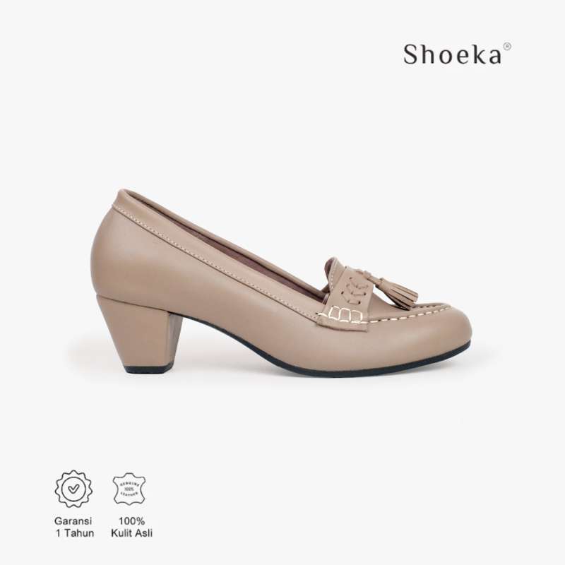 TASSEL HEELS 5CM TAUPE